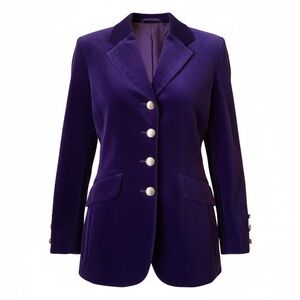 LILI CREPON Paris purple velveteen Blazer VTG size 2